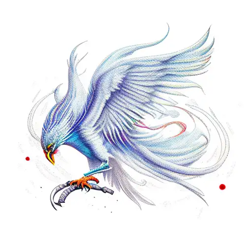 Phoenix With Long Flowing Tail Feathers