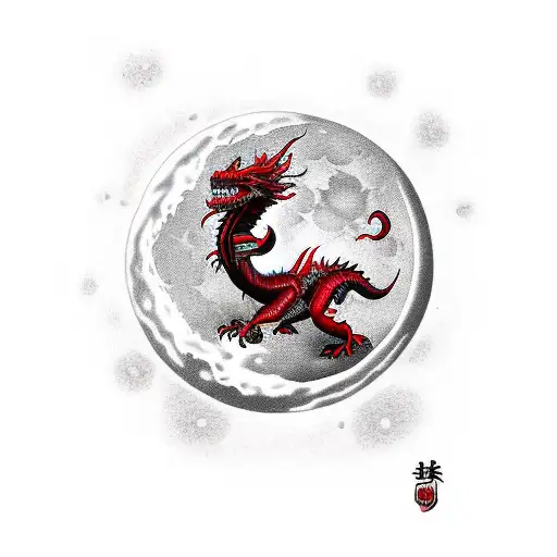 Moon Dragon Red Black Weed Monster