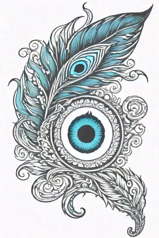 Krishna Peacock Feather With Shiva's Trident Intertwined