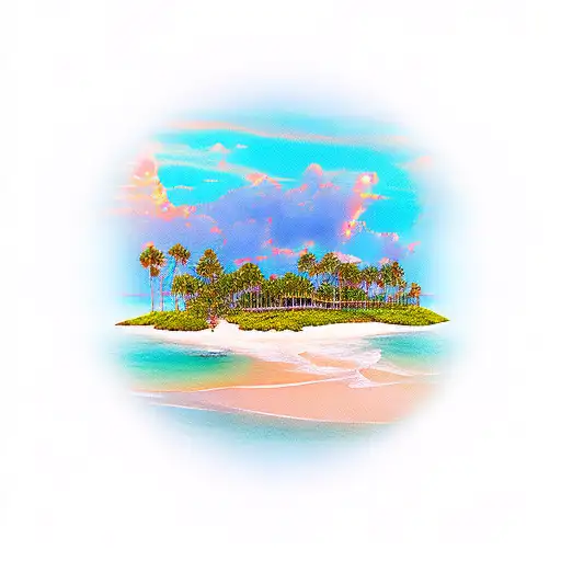 Florida Coast Line With Sunset