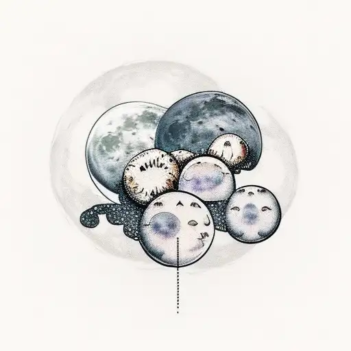 Moon Phases In A Line But The Moon Is Mushrooms