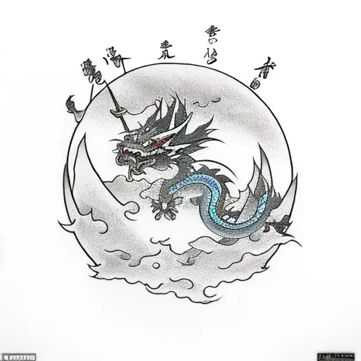 Incorporate Japanese Mythology Into A Traditional Tattoo Design Inspired By The Azure Dragon