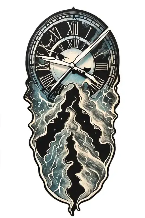 Melting Clock And Lightening
