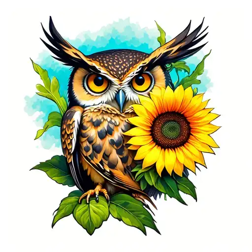 Sunflower Owl Friend
