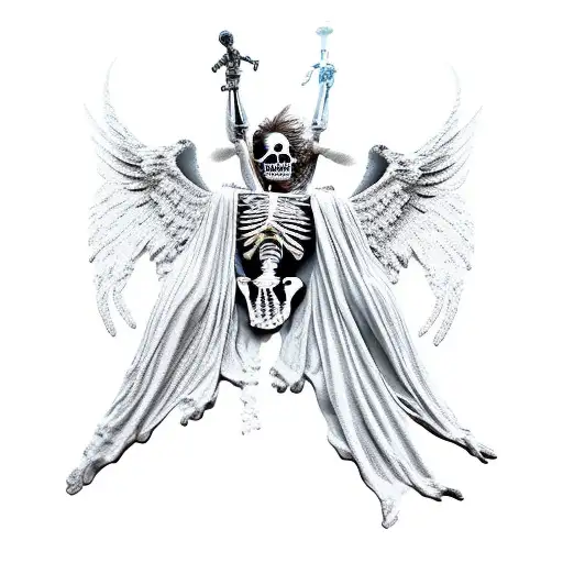 Skeleton Statues Icarus Lucifer Angels
