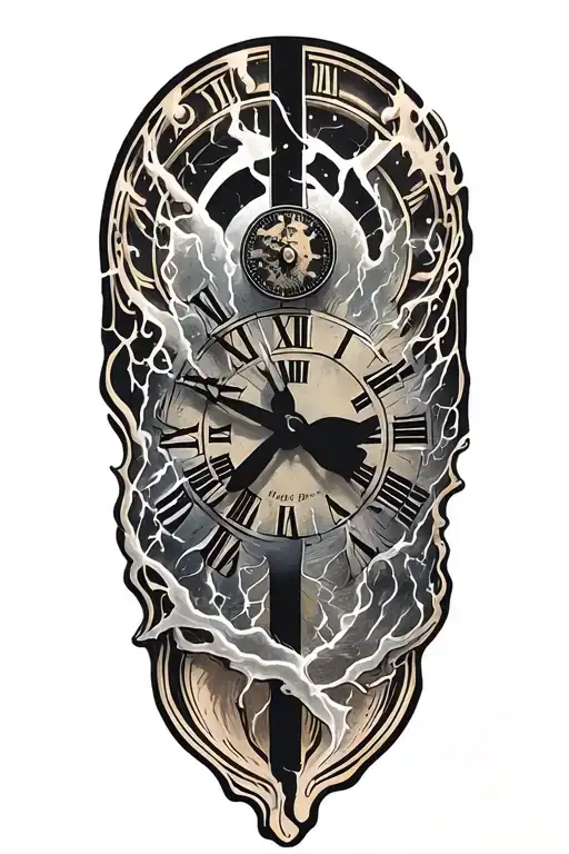 Melting Clock And Lightening