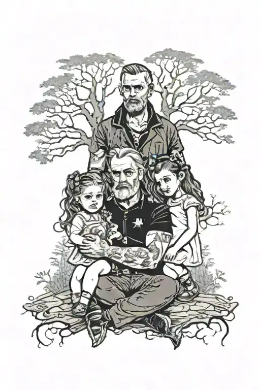 Goth Dad And Two Daughters Goth Woods Surrounded