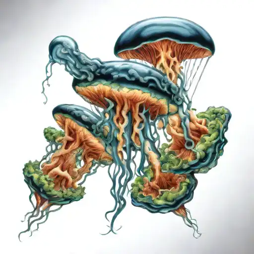 Plane Tree Jellyfish Transition Tattoo Idea