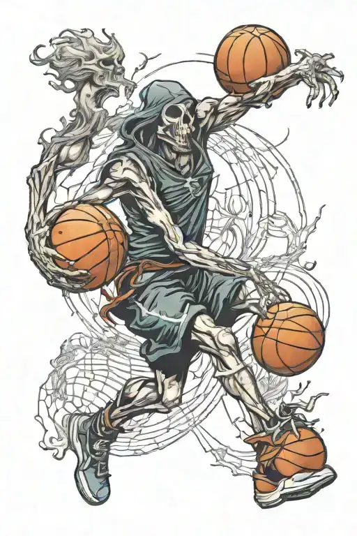 Death Playing Basketball With The Globe
