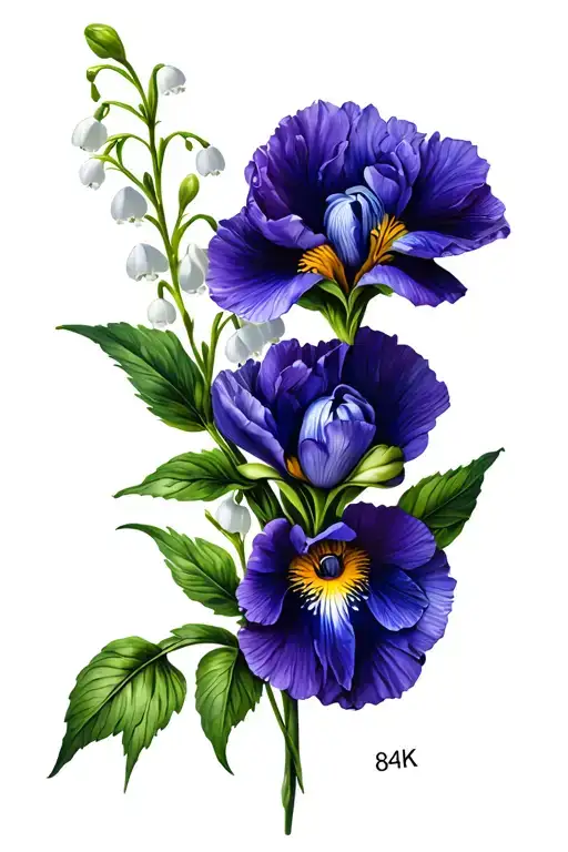 Peony Iris Daffodil Morning Glory Lily Of The Valley Poppy Forearm