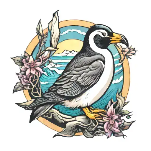 Christian Cross With Strong Penguin