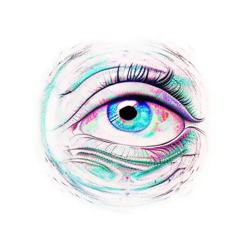 Psychedelic Outline Of Eye And Eyebrow