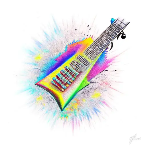 Metal Guitar Color Explosion