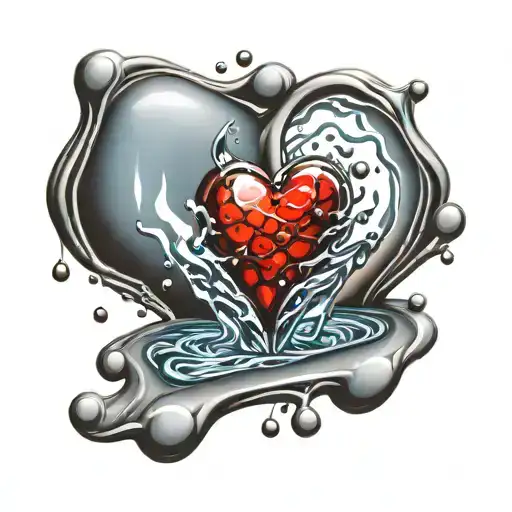 Water Drop And Heart