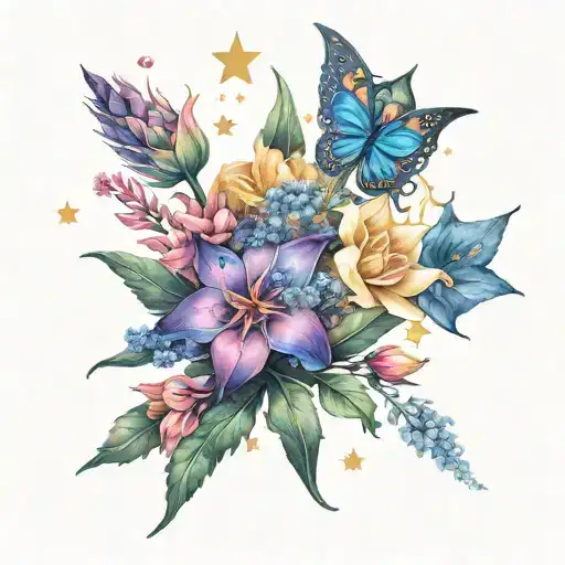 Star And Galaxy Bouquet With Each Flower Representing Life