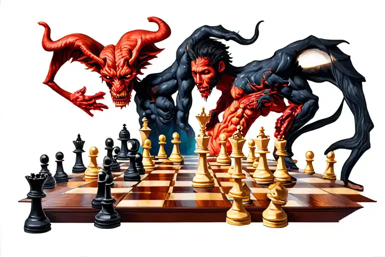 God Vs The Devil Playing Chess