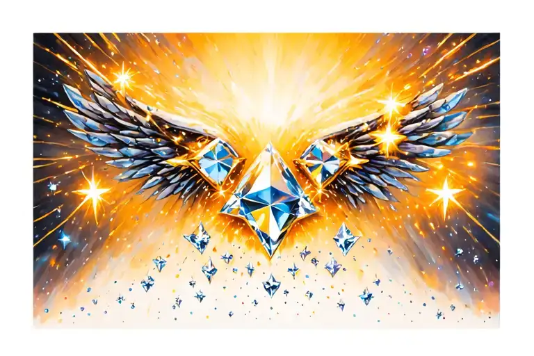 Trailing Shooting Stars With And Diamonds Sparkles With Space