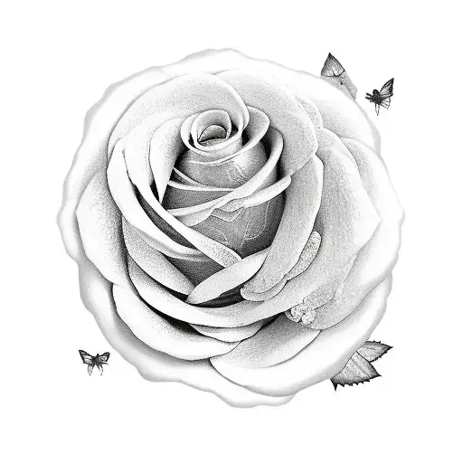 Maple Rose Moth And Flower Half Sleeve