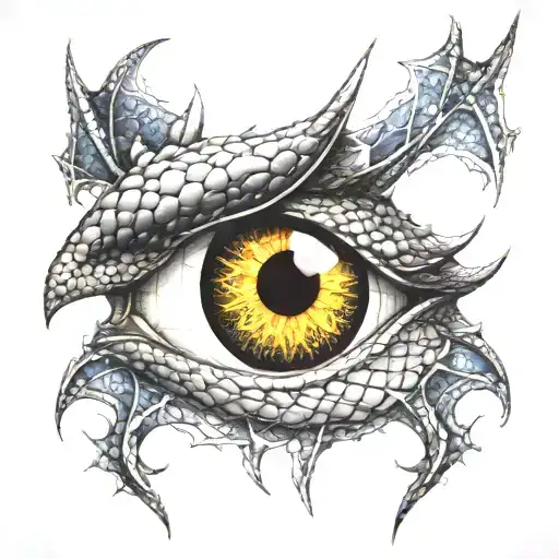 Eye Of A Dragon With Detailed Scales