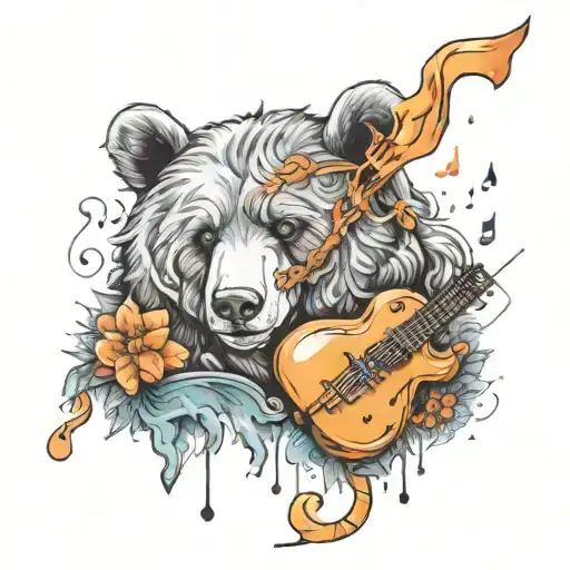 Music Note With Winter Bear And Kim Taehyung