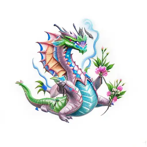 Zelda Dragon With Flowers