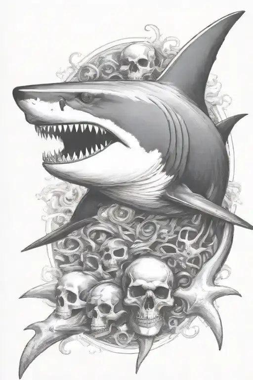 Shark With Skull And Crossbones