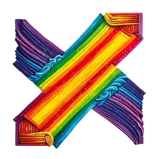 Rainbow Color In An Equal Sign Intertwined