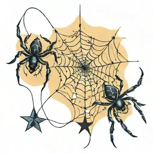 Spider And Web And Stars