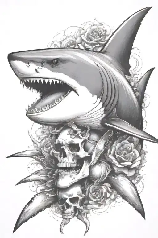 Shark With Skull And Crossbones
