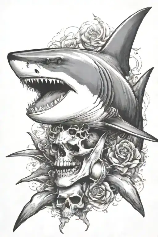 Shark With Skull And Crossbones