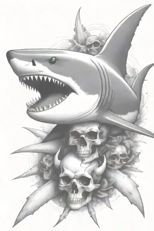 Shark With Skull And Crossbones