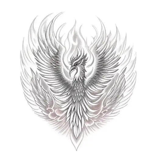 Beautiful Phoenix Rising From The Flames