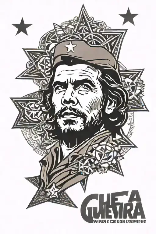 Che Guevara Five-pointed Star Inscription Viva La Revolution