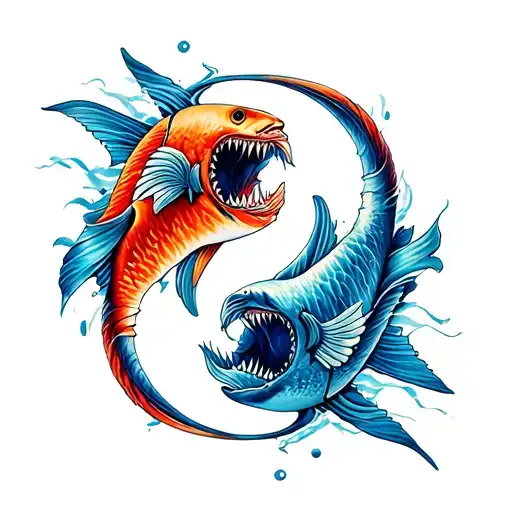Shark And Fish Yin Yang