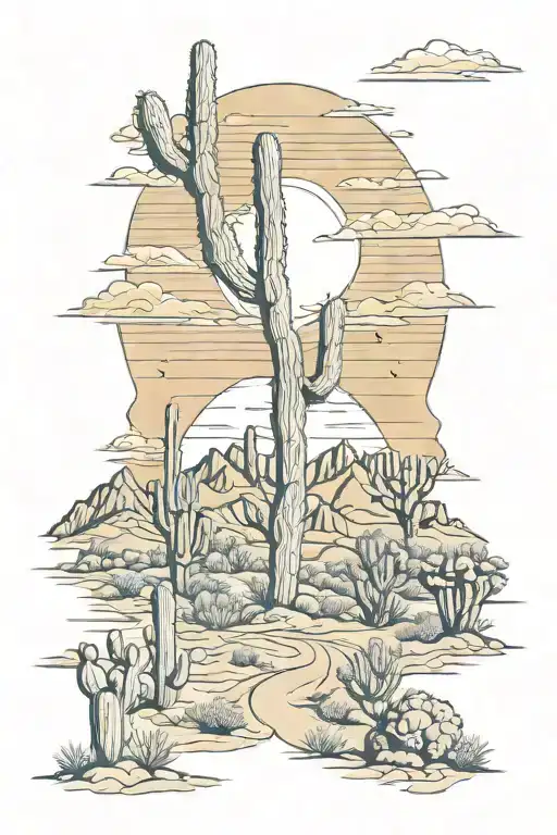 Sonoran Desert Sunset Scene