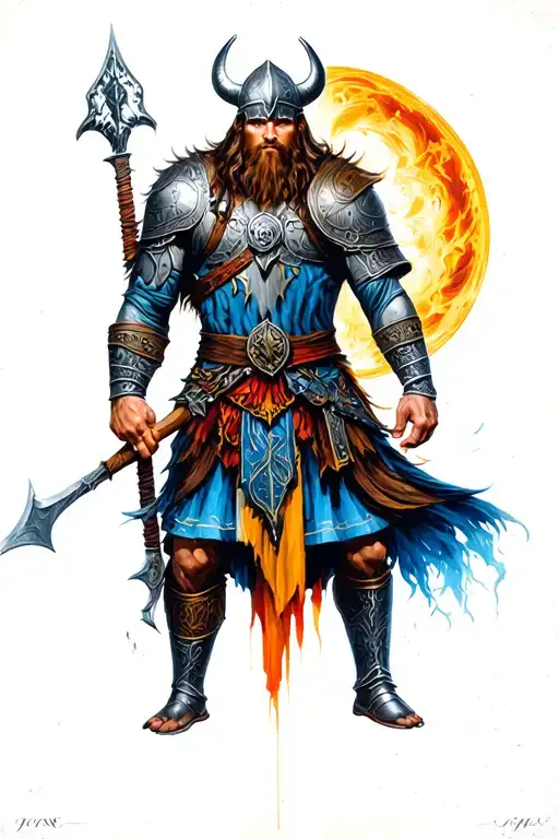 Viking Warrior And Mythalogy