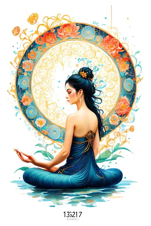 Zen Circle With A Girl Painting The Number 135217