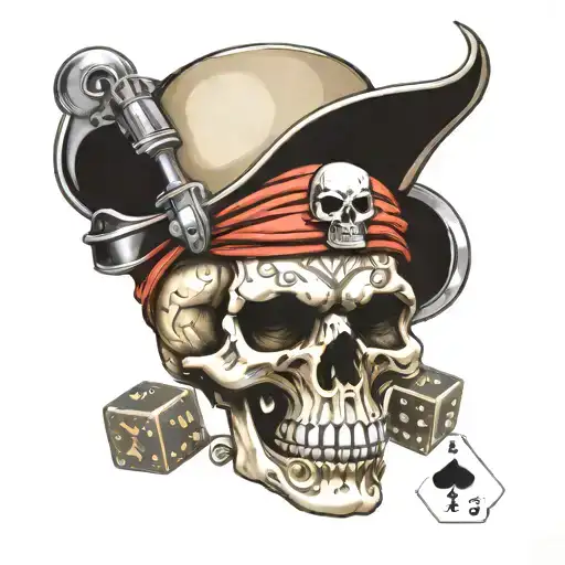 Chopper Biker Dice Cards Skull