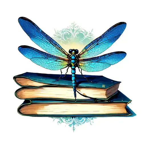 Dragonfly And Books Gothic Inspired