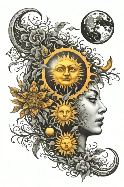 Nature And Sun Moon And Sun