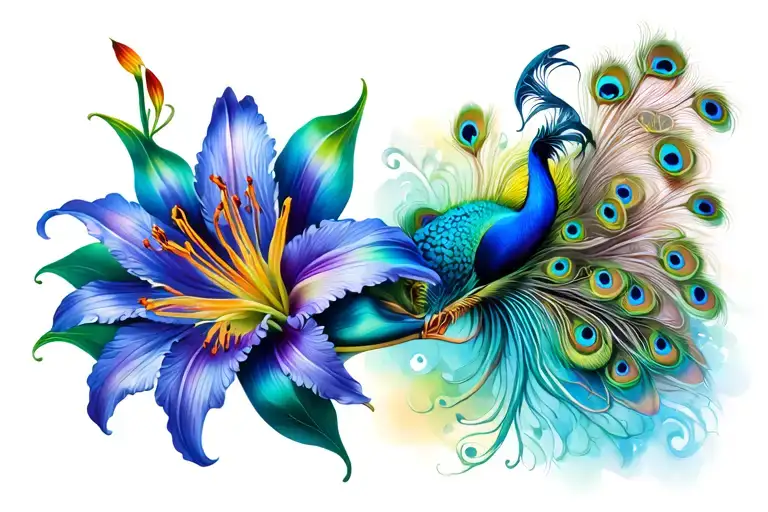 Skolopendra And Peacock Lily