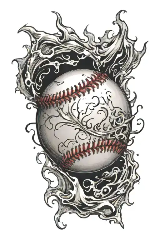 Baseball Ball Cover By A Flame