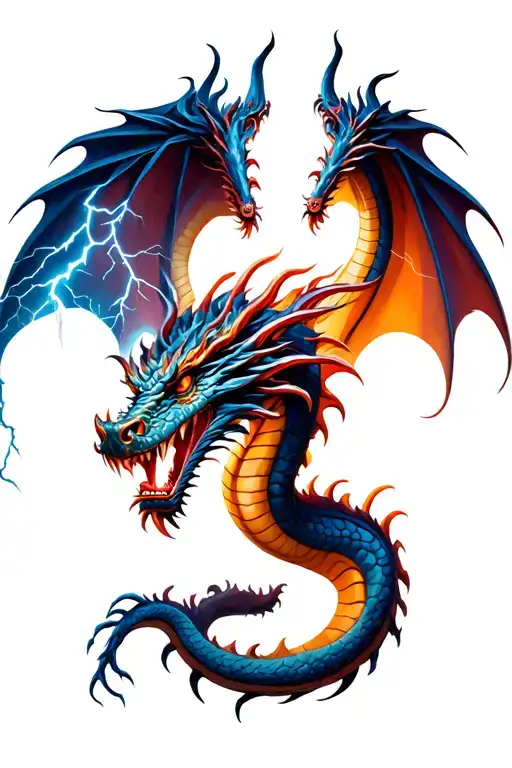 Dragon In Lightning Storm