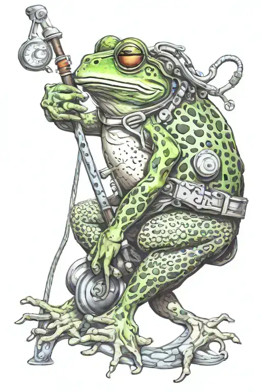Frog With Climbing Equipment Incorporated
