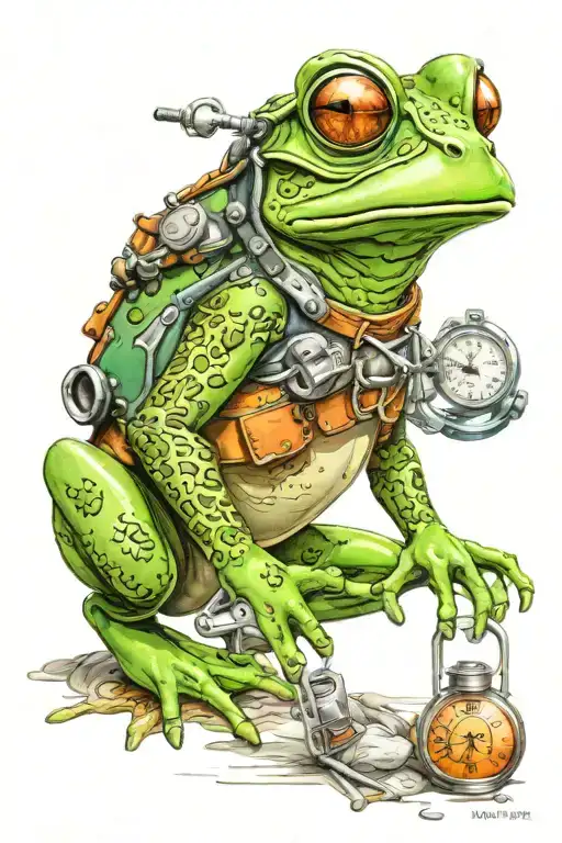 Frog With Alpinist Equipment Incorporated Symbolizing The Client's