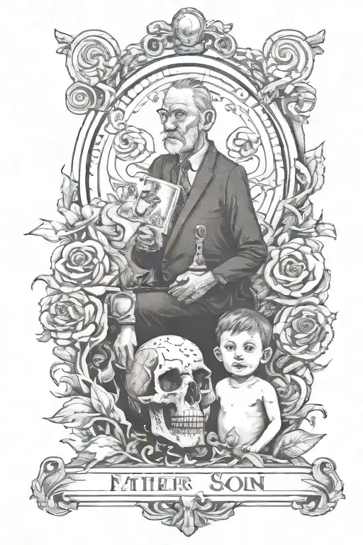 Father And Son And An Achor On The Bottom Part