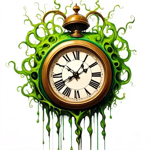 Melting Clock With Vines Growing Out Of It