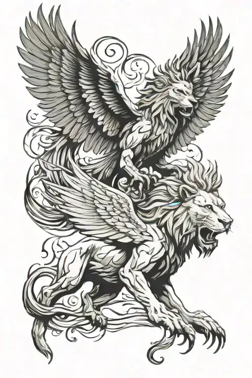 Phoenix Rising And Lion Roaring