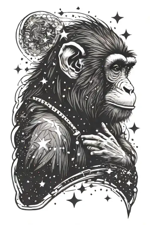Monkey Looking At Stars