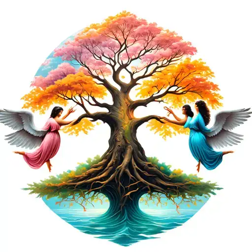 Tree Of Life With 2 Angels